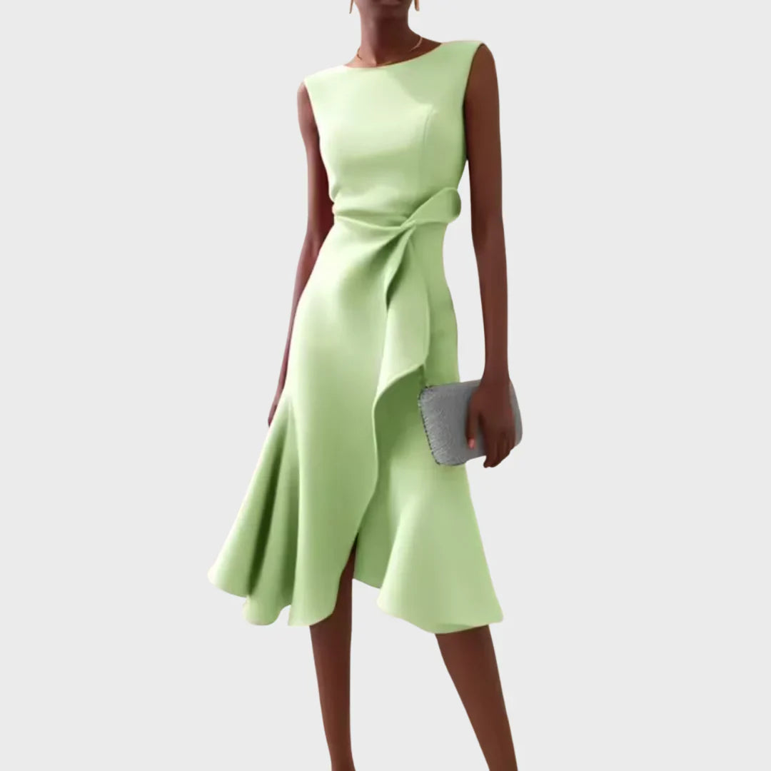 Sheila - Stilvolles Damen-Midikleid mit Rüschendetails