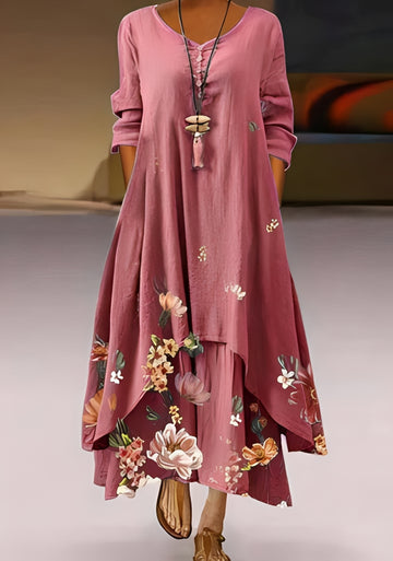 Belle - Stilvolles, locker sitzendes Kleid mit Print für Damen