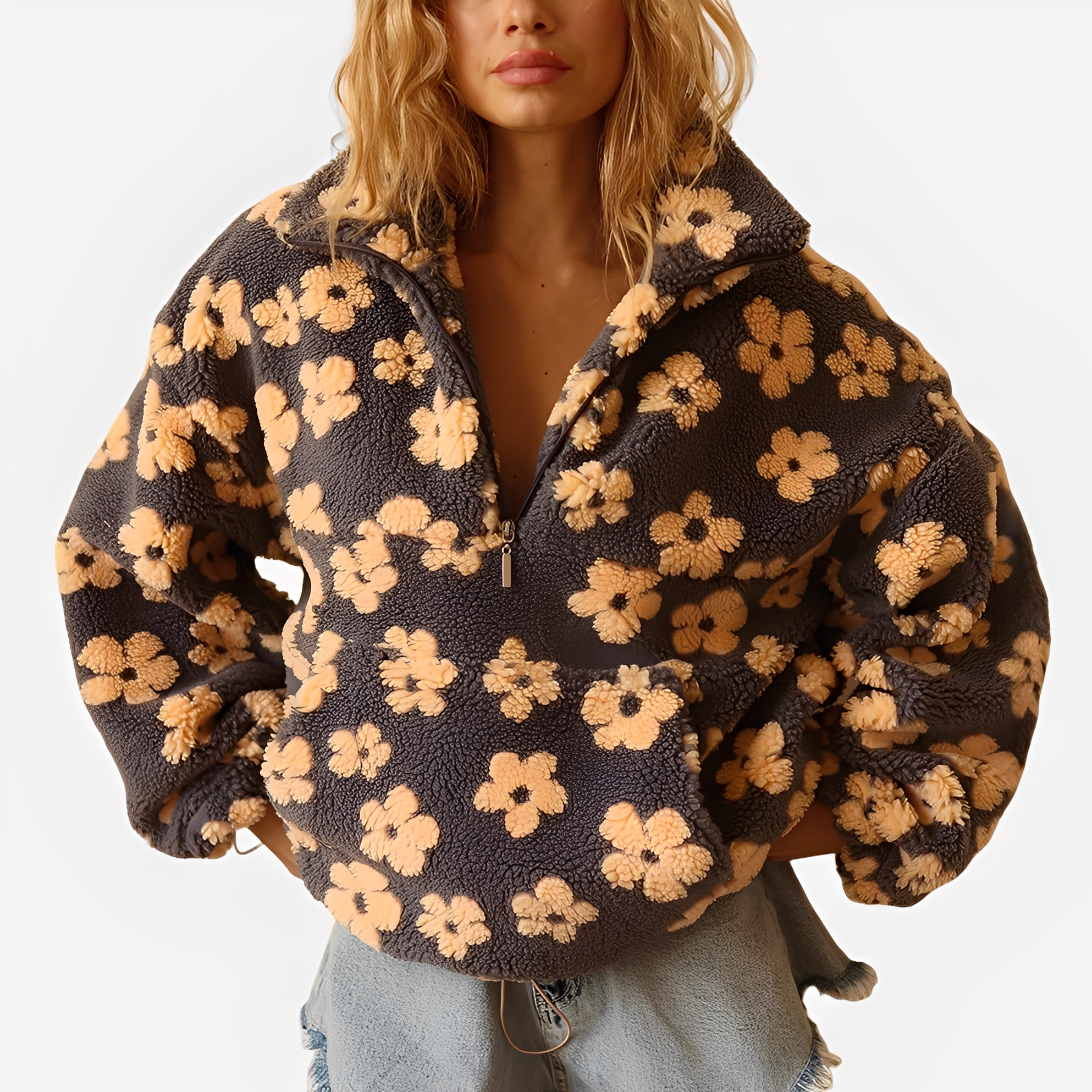 Elizabeth - Moderner Pullover mit Blumendekor