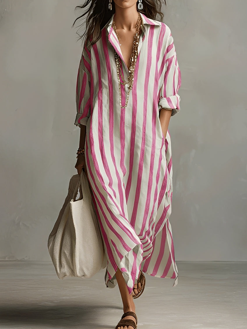Charlotte - Gestreiftes A-Linien Kleid