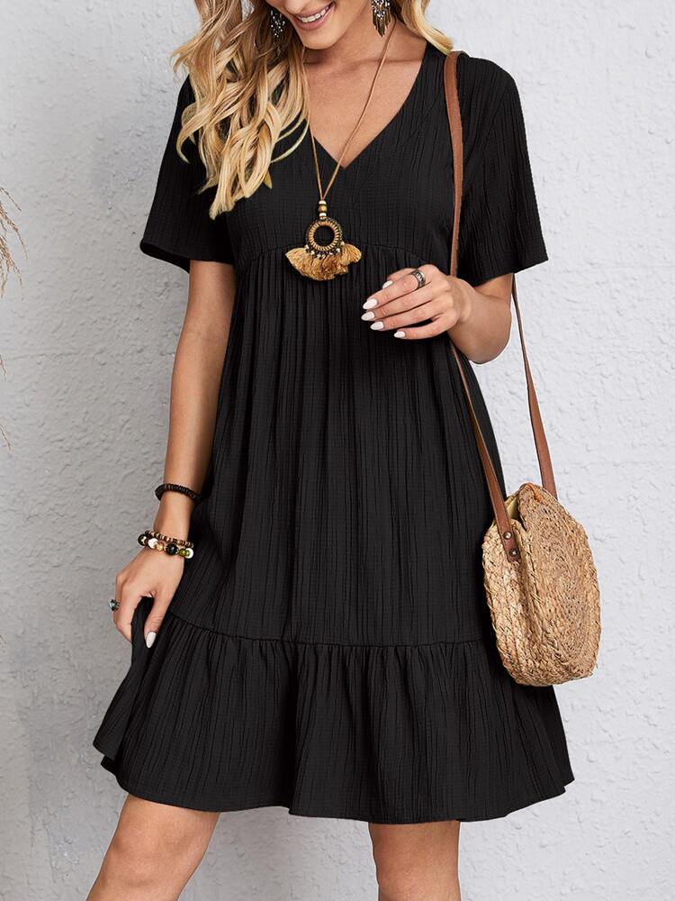 Rosie - Klassisches V-Ausschnitt Kleid