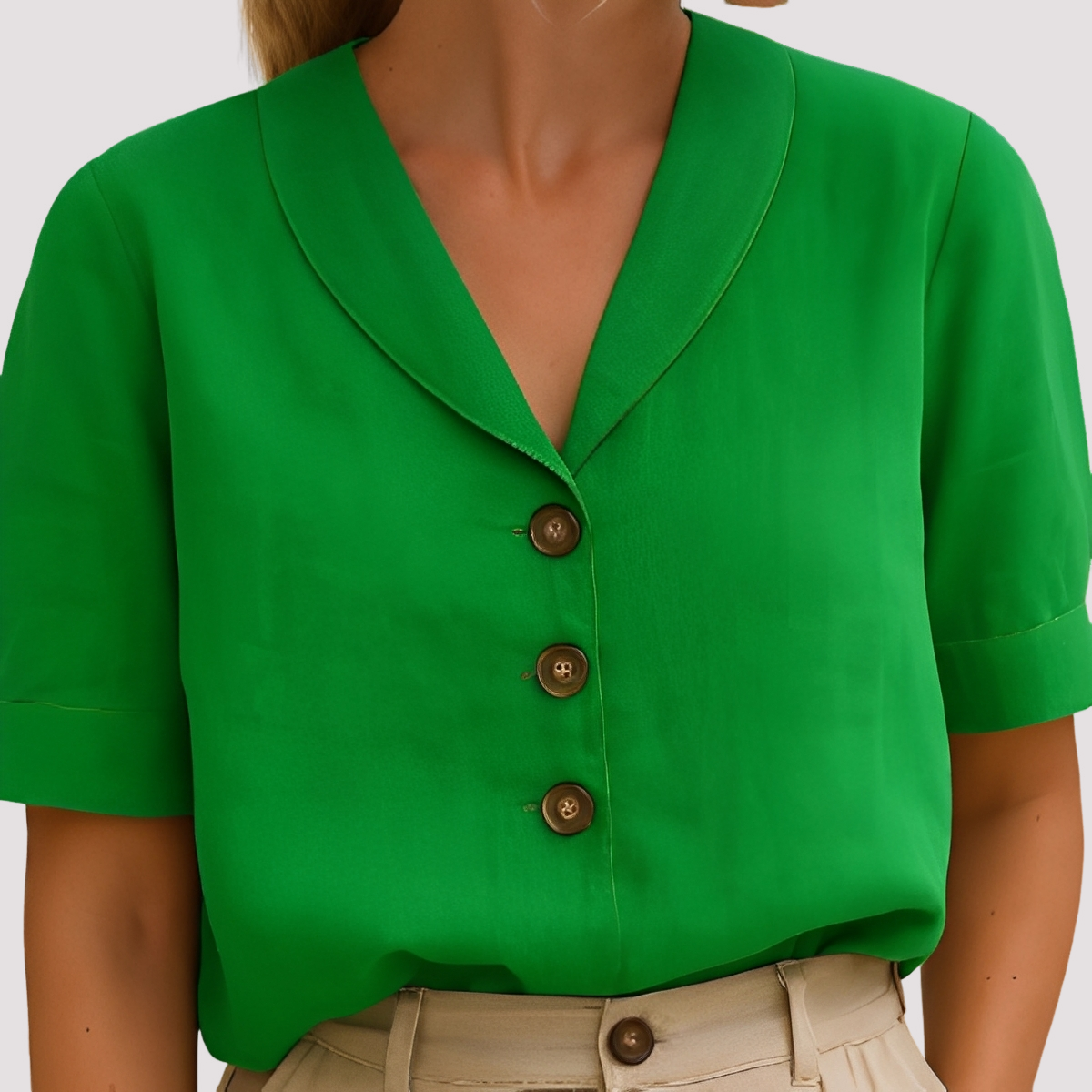Mariyah - Stilvolle V-Ausschnitt-Bluse