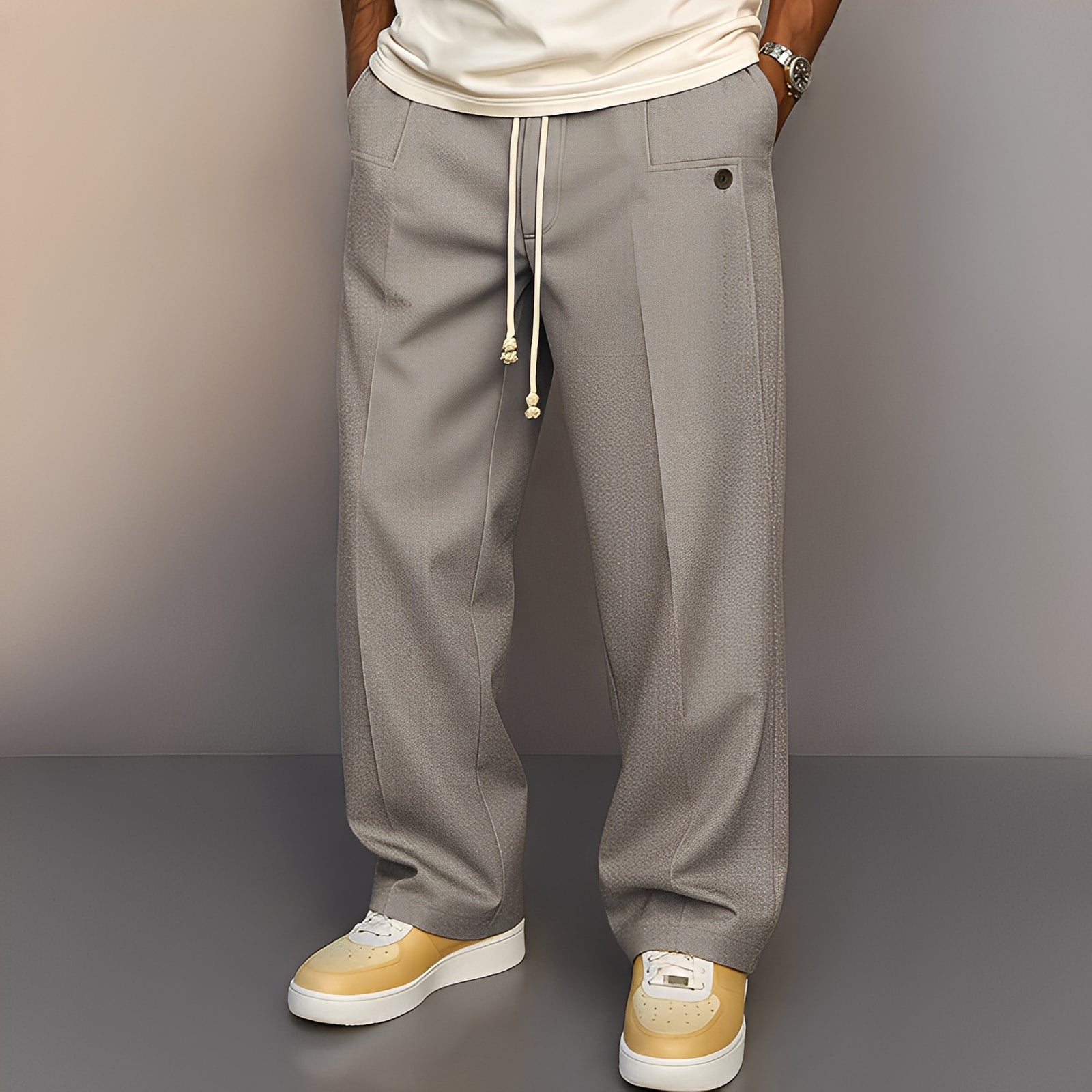 Kevin - Locker geschnittene Herrenhose mit weitem Bein