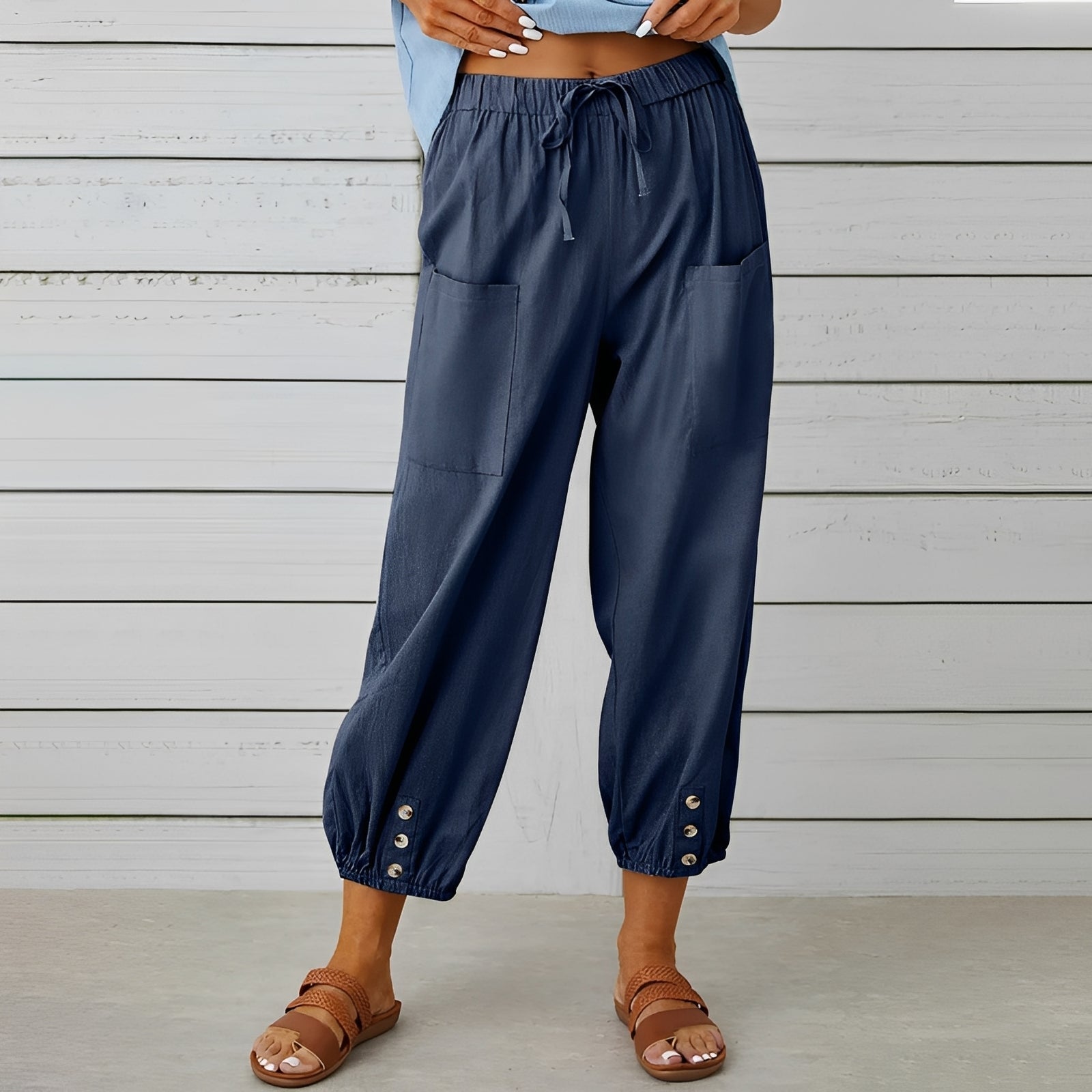 Christa - Lässige, locker sitzende, verkürzte Hose für Damen
