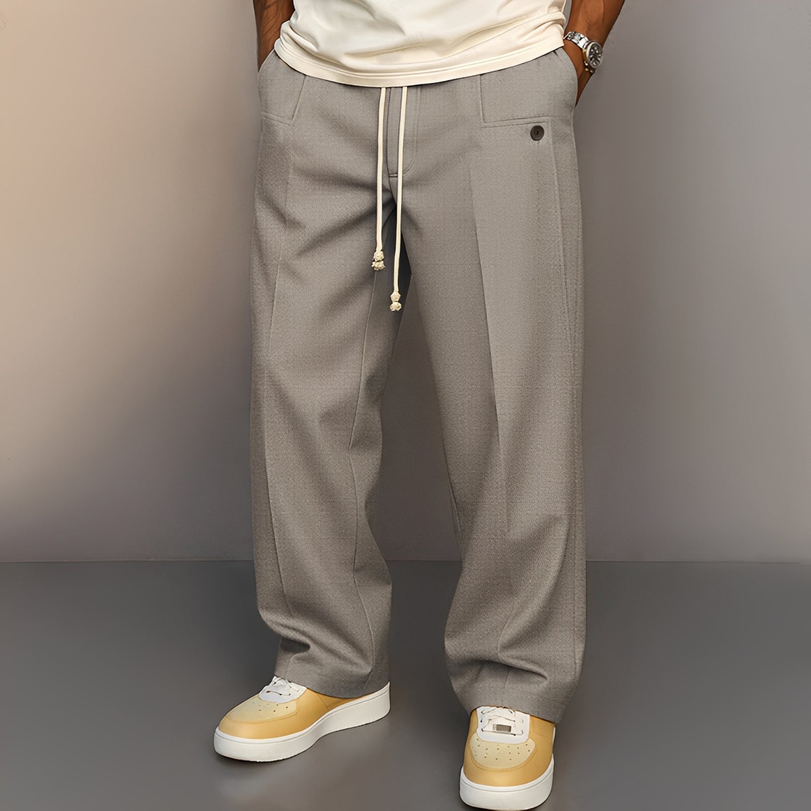 Conor - Lässige, gerade geschnittene Hose mit Kordelzug für Herren