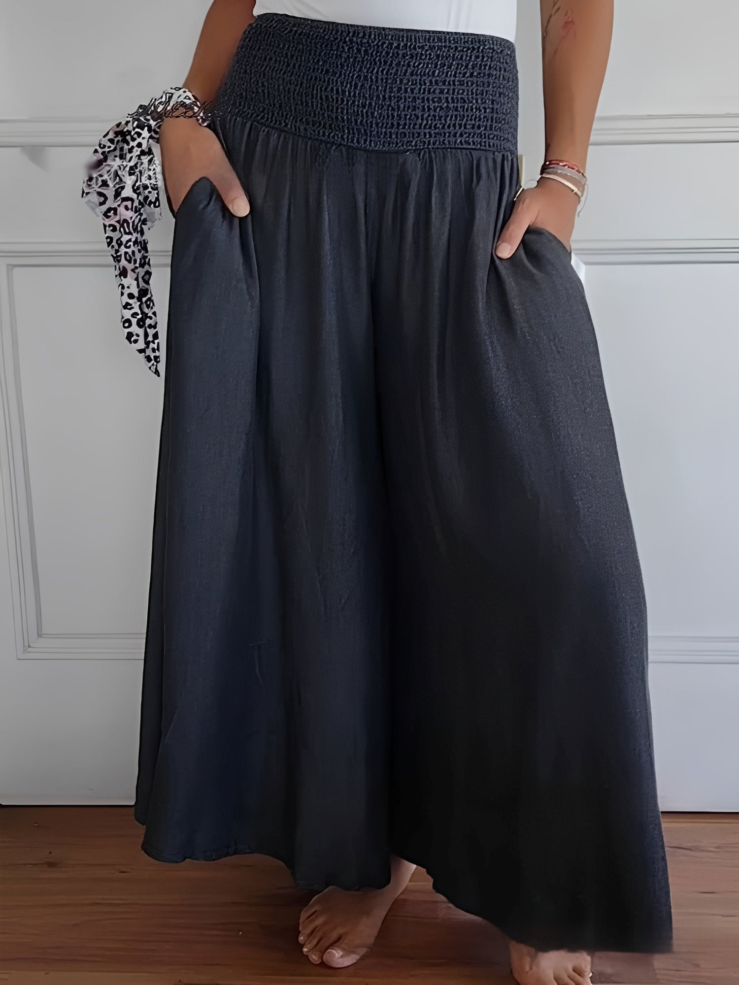 Halle - Lässige Hose mit weitem Bein und Taschen für Damen