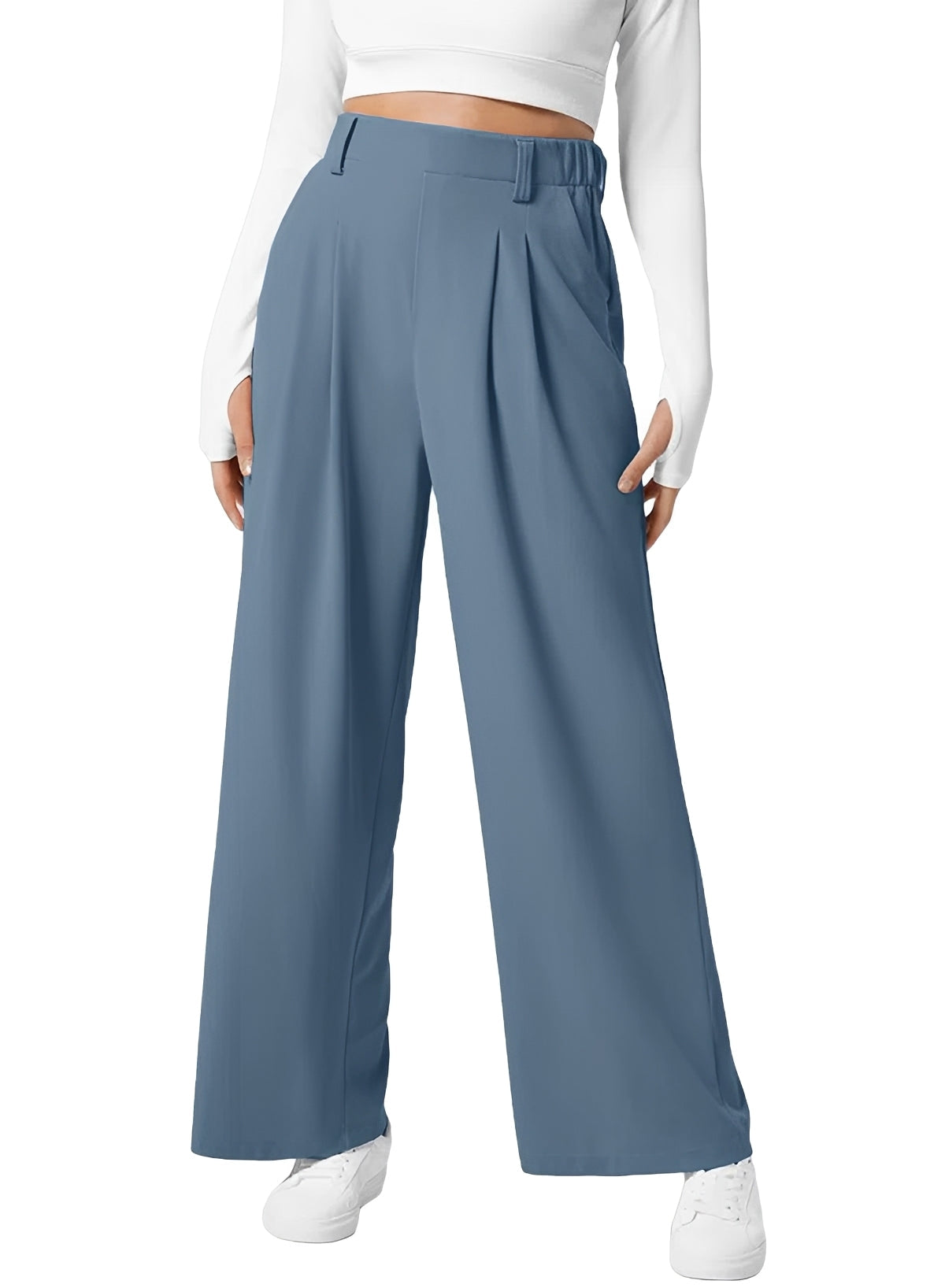 Kyla - High Waist Weitbeinige Elastische Hose