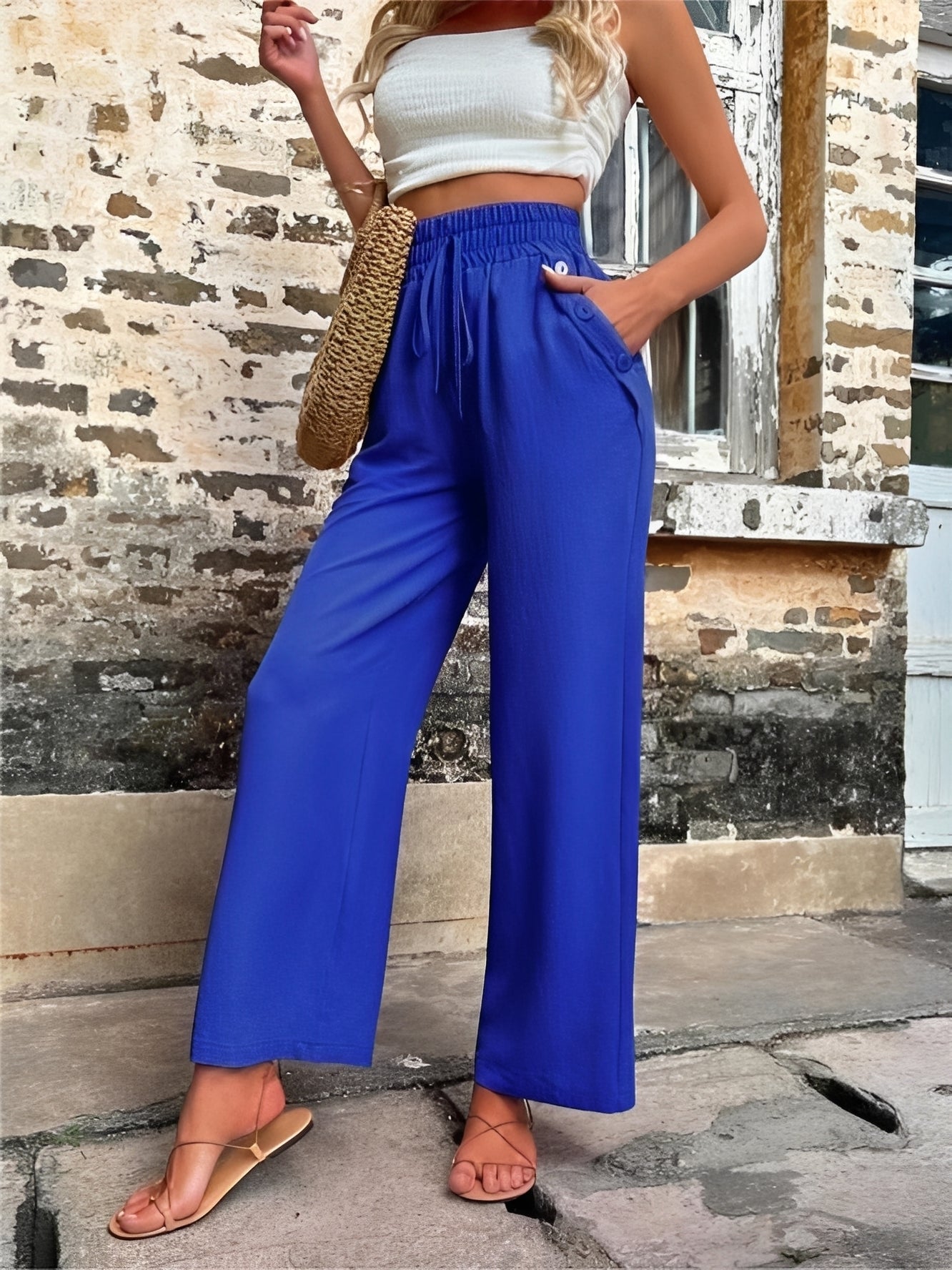Allie - Stilvolle, locker sitzende Hose mit hoher Taille für Damen