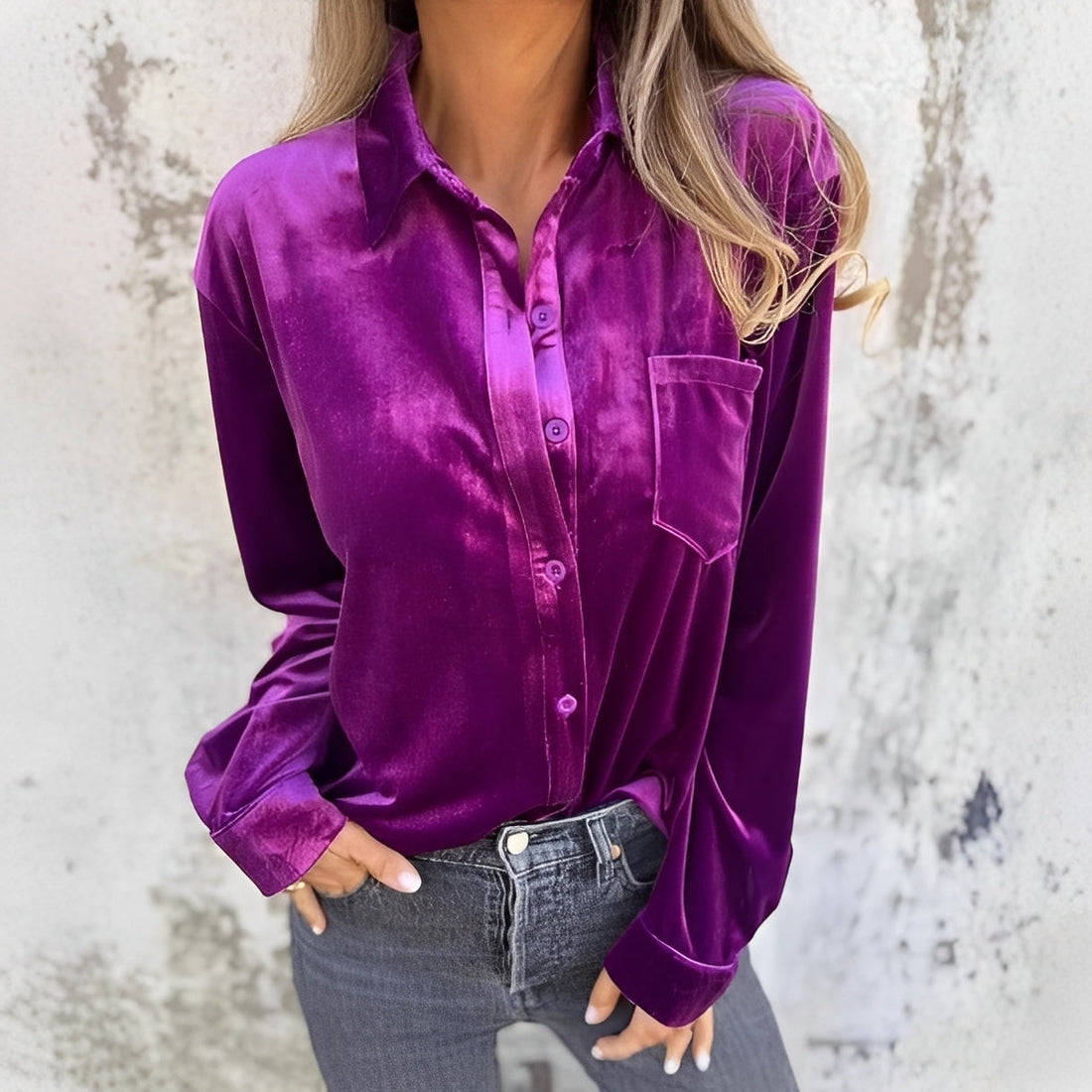 Jessie - Langärmlige Bluse mit Knopfleiste