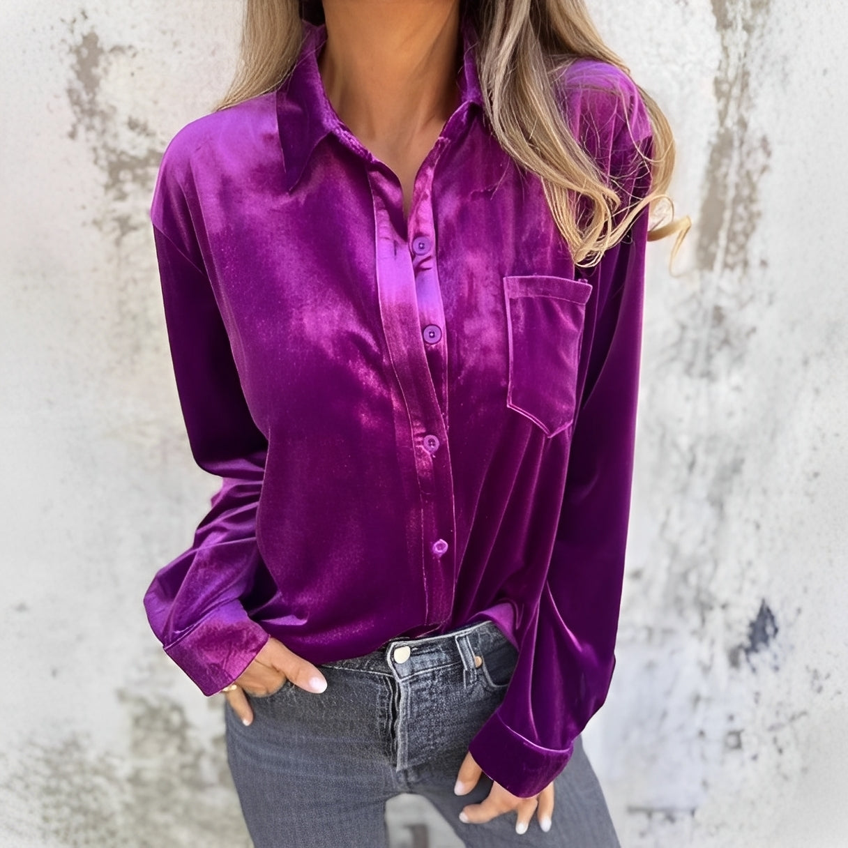 Jessie - Langärmlige Bluse mit Knopfleiste