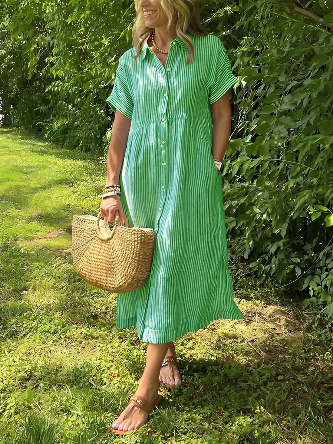 Alana - Lässiges gestreiftes Hemdkleid für Damen