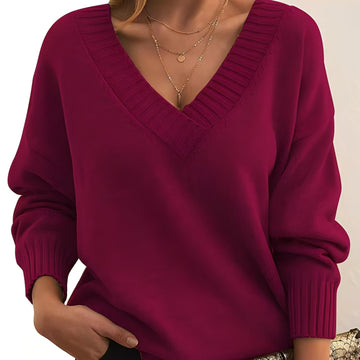 Elexa - Angenehmer V-Ausschnitt-Pullover