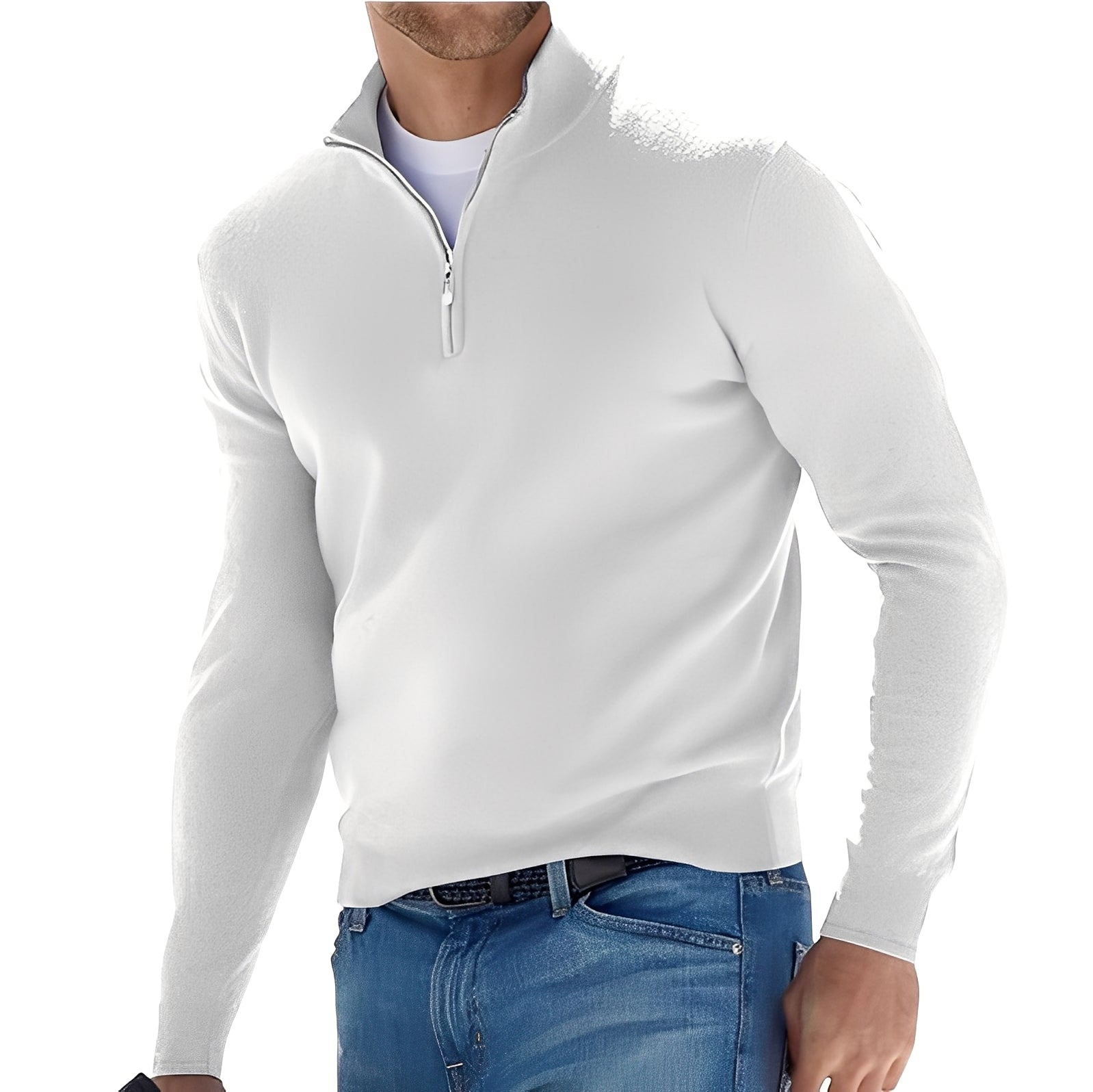 Ralph - Bequemer Herrenpullover mit Zipper
