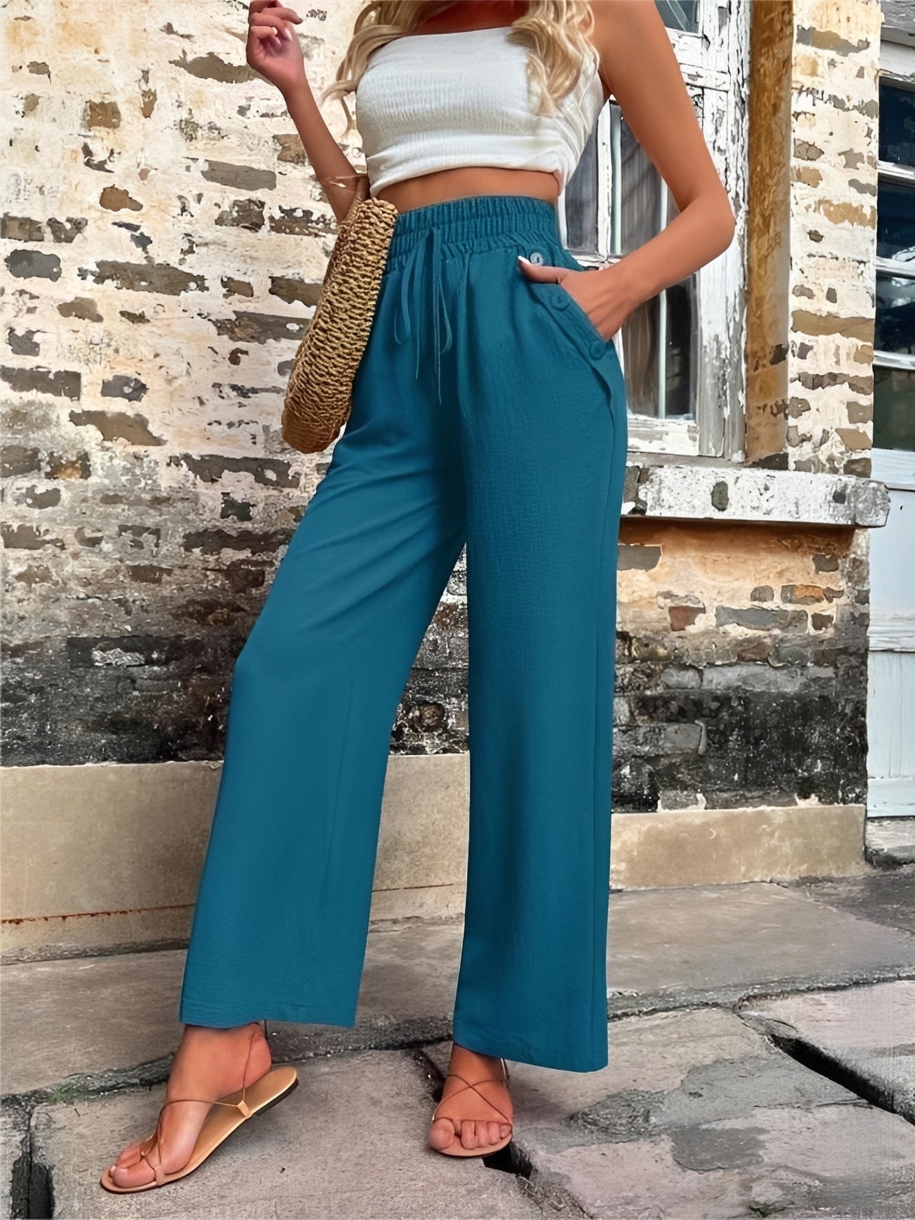 Allie - Stilvolle, locker sitzende Hose mit hoher Taille für Damen
