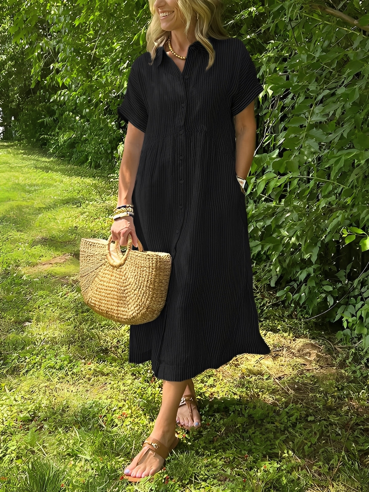 Alana - Lässiges gestreiftes Hemdkleid für Damen