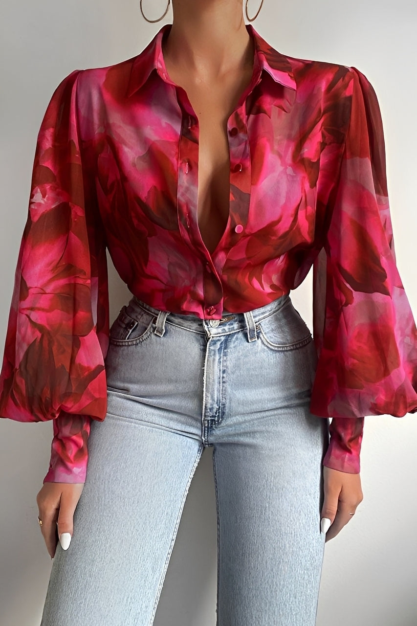 Carla - Stilvolle Bluse mit Laternenärmeln für Damen