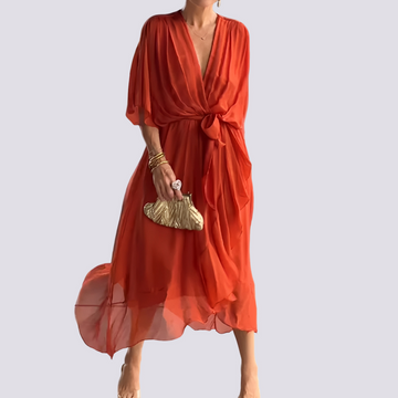 Jane - Unregelmäßiges Kleid mit V-Ausschnitt