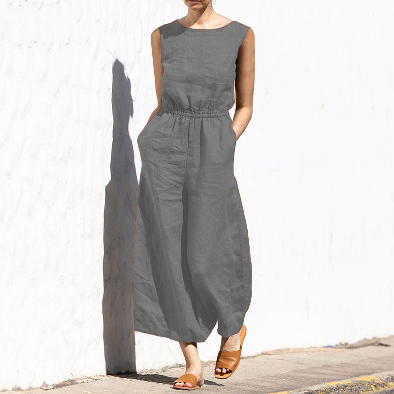 Angela - Lässiger, ärmelloser Jumpsuit für Damen