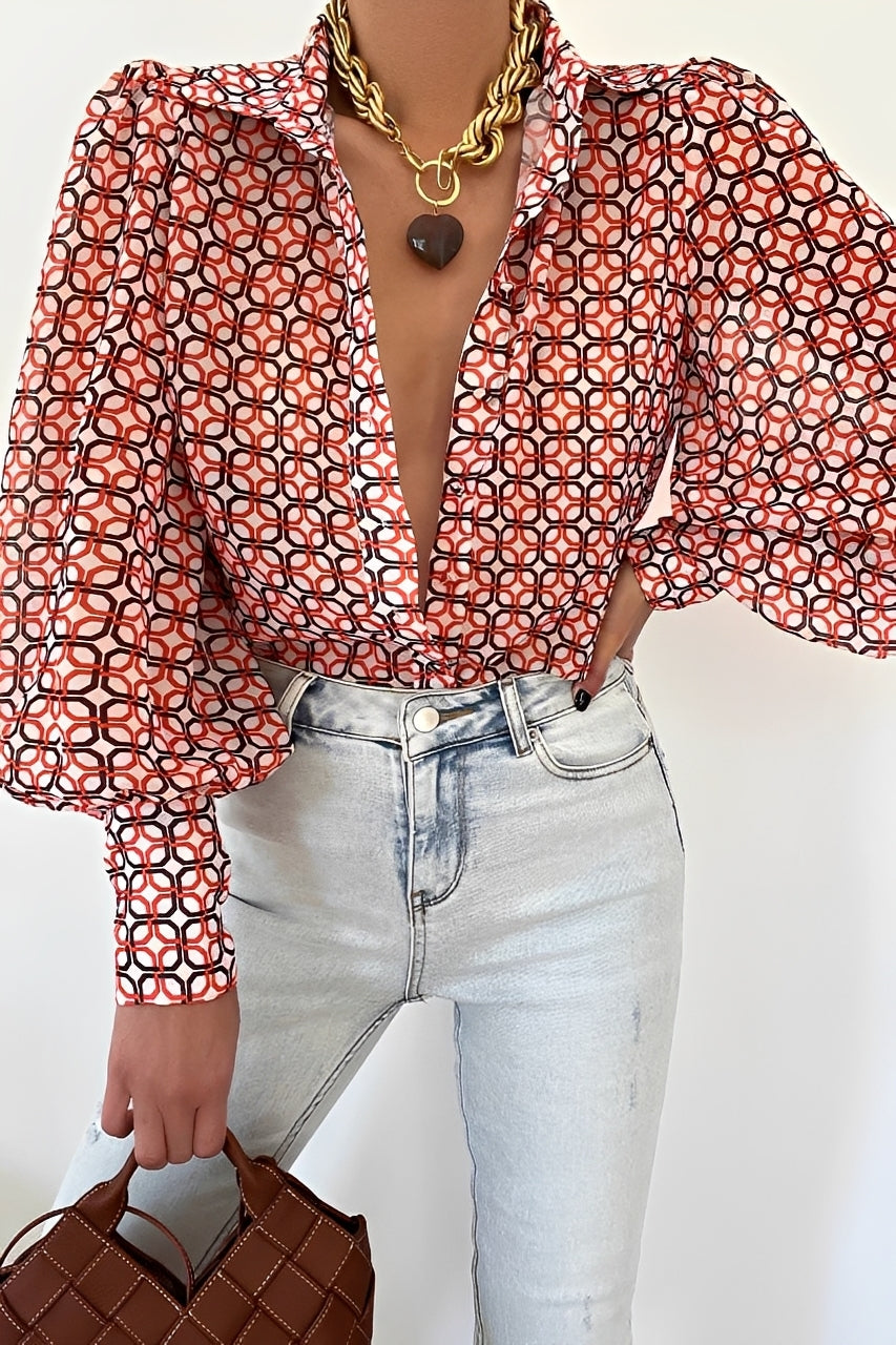 Carla - Stilvolle Bluse mit Laternenärmeln für Damen