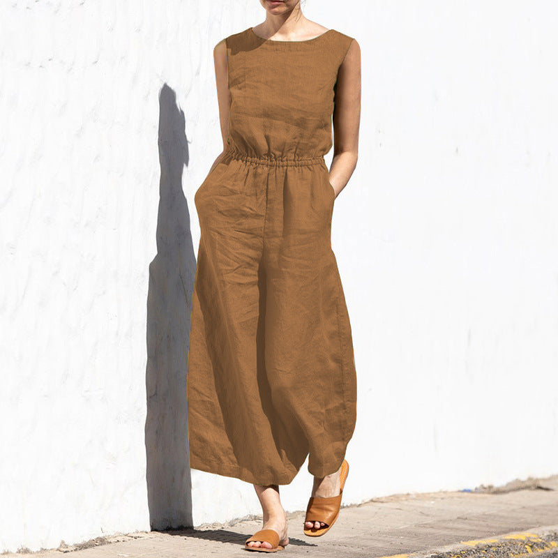 Angela - Lässiger, ärmelloser Jumpsuit für Damen