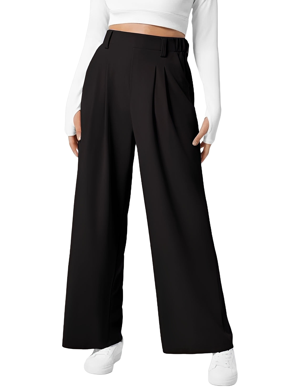 Kyla - High Waist Weitbeinige Elastische Hose