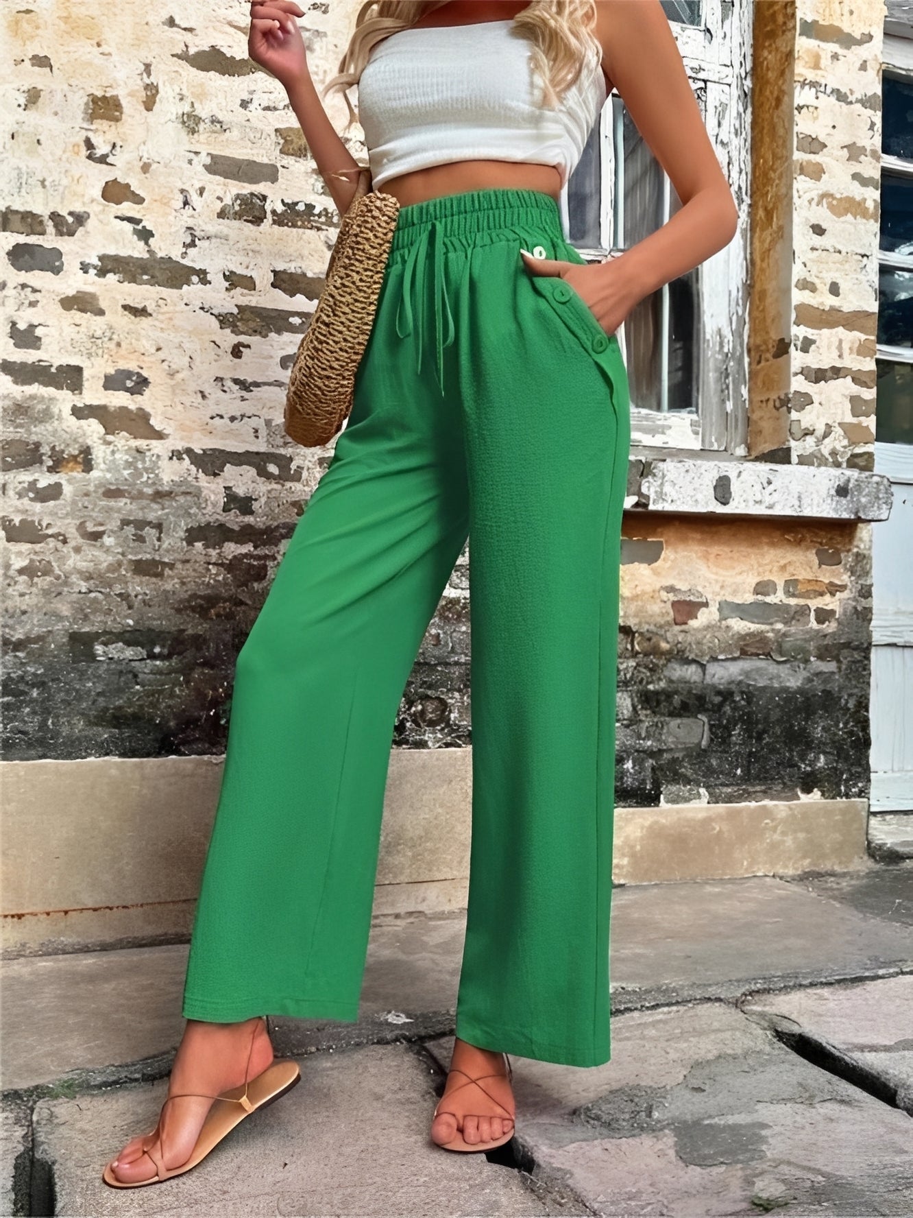 Allie - Stilvolle, locker sitzende Hose mit hoher Taille für Damen