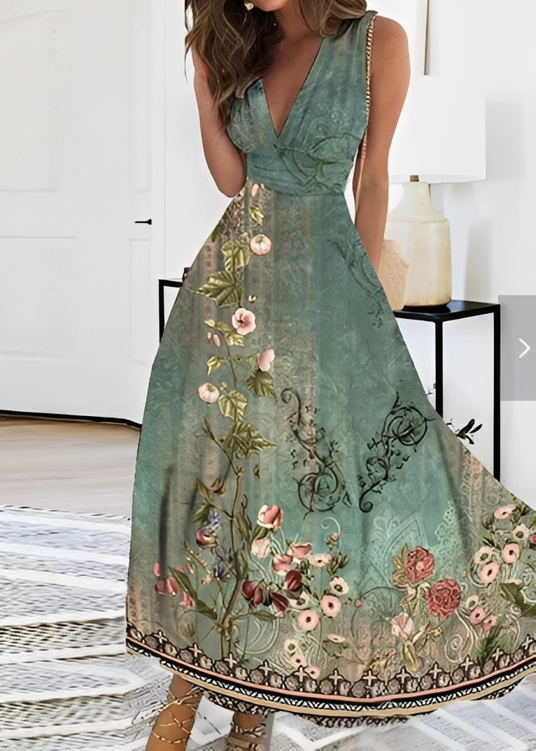 Kathryn - Stilvolles Maxikleid mit Blumenmuster für Damen