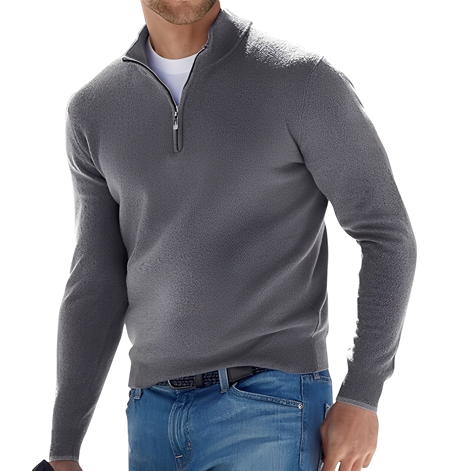 Ralph - Bequemer Herrenpullover mit Zipper