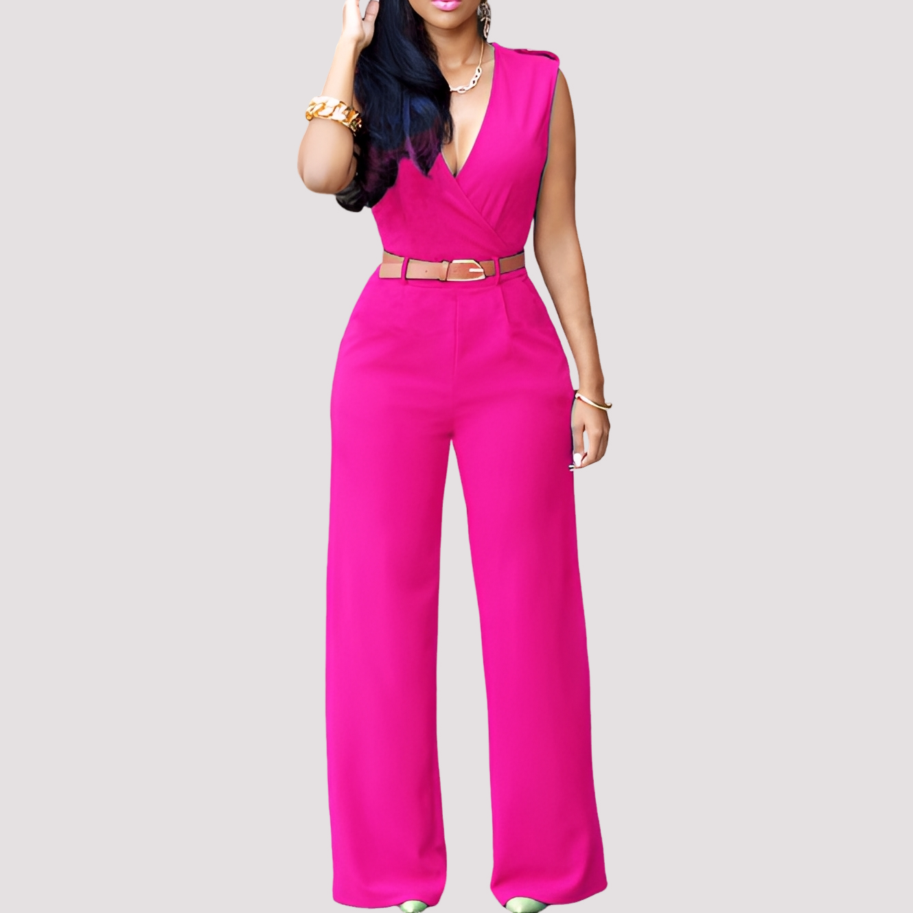 Esther - Eleganter Jumpsuit mit Gürtel für Damen