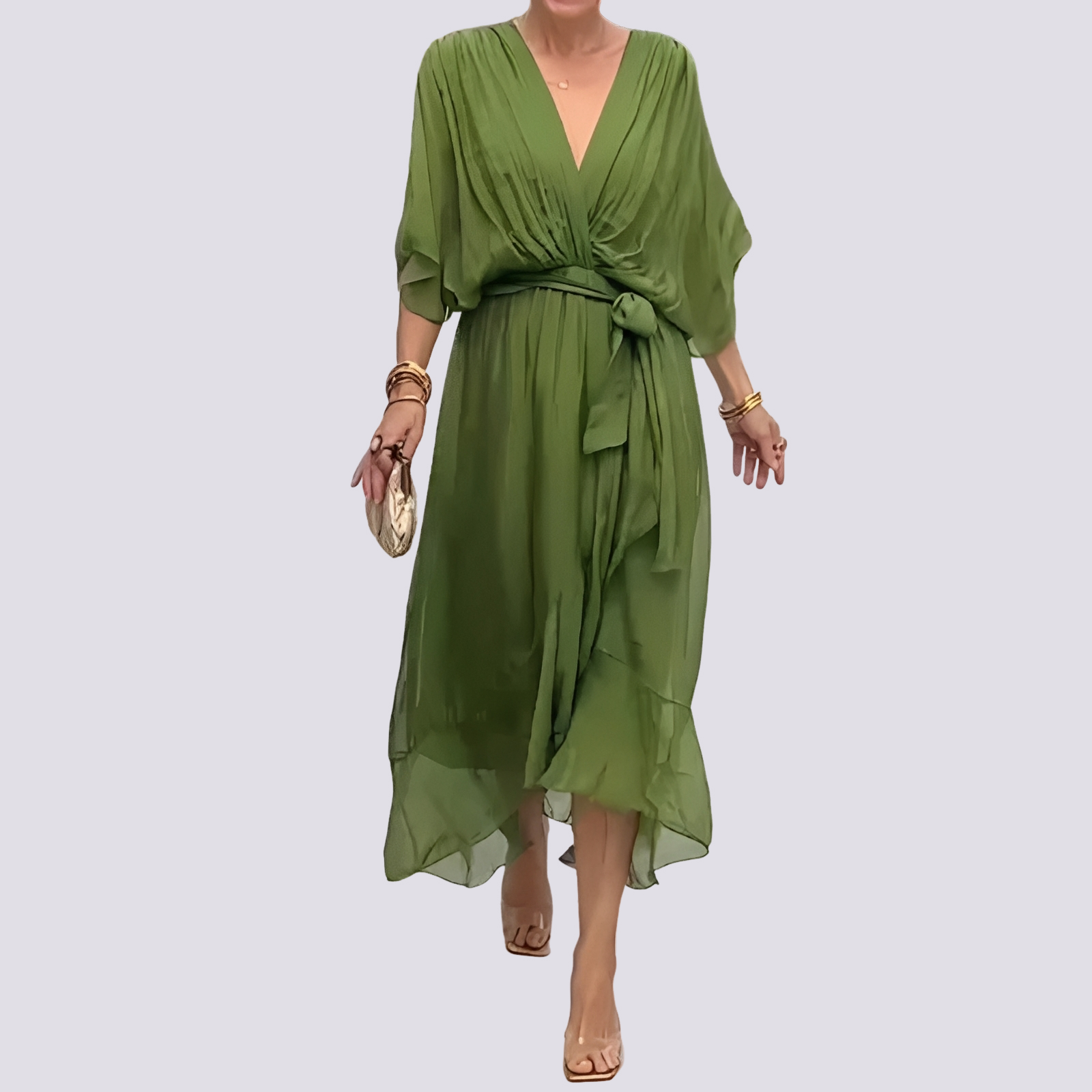 Jane - Unregelmäßiges Kleid mit V-Ausschnitt