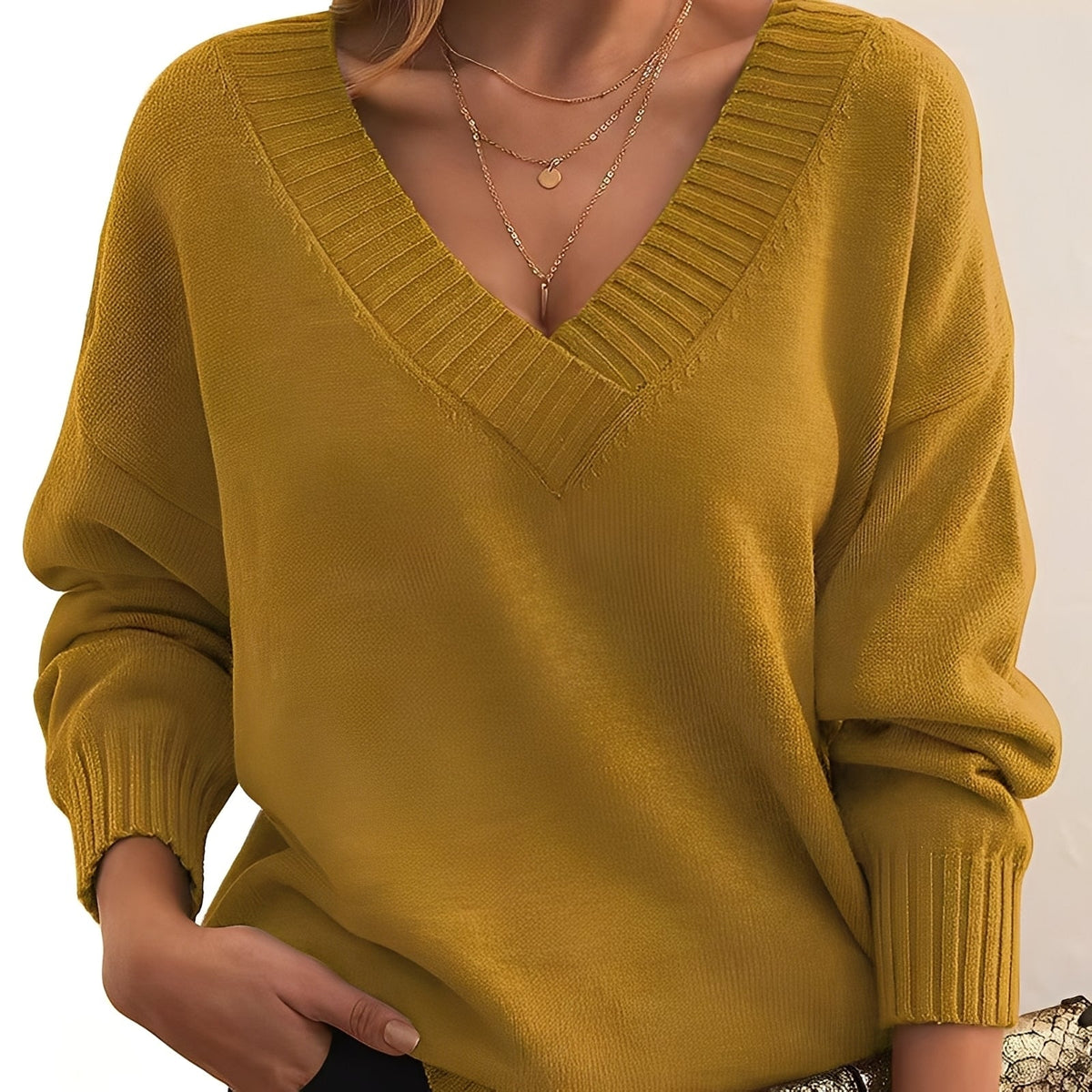 Elexa - Angenehmer V-Ausschnitt-Pullover