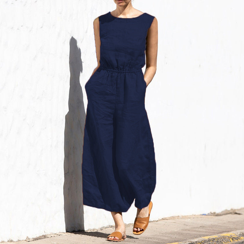 Angela - Lässiger, ärmelloser Jumpsuit für Damen