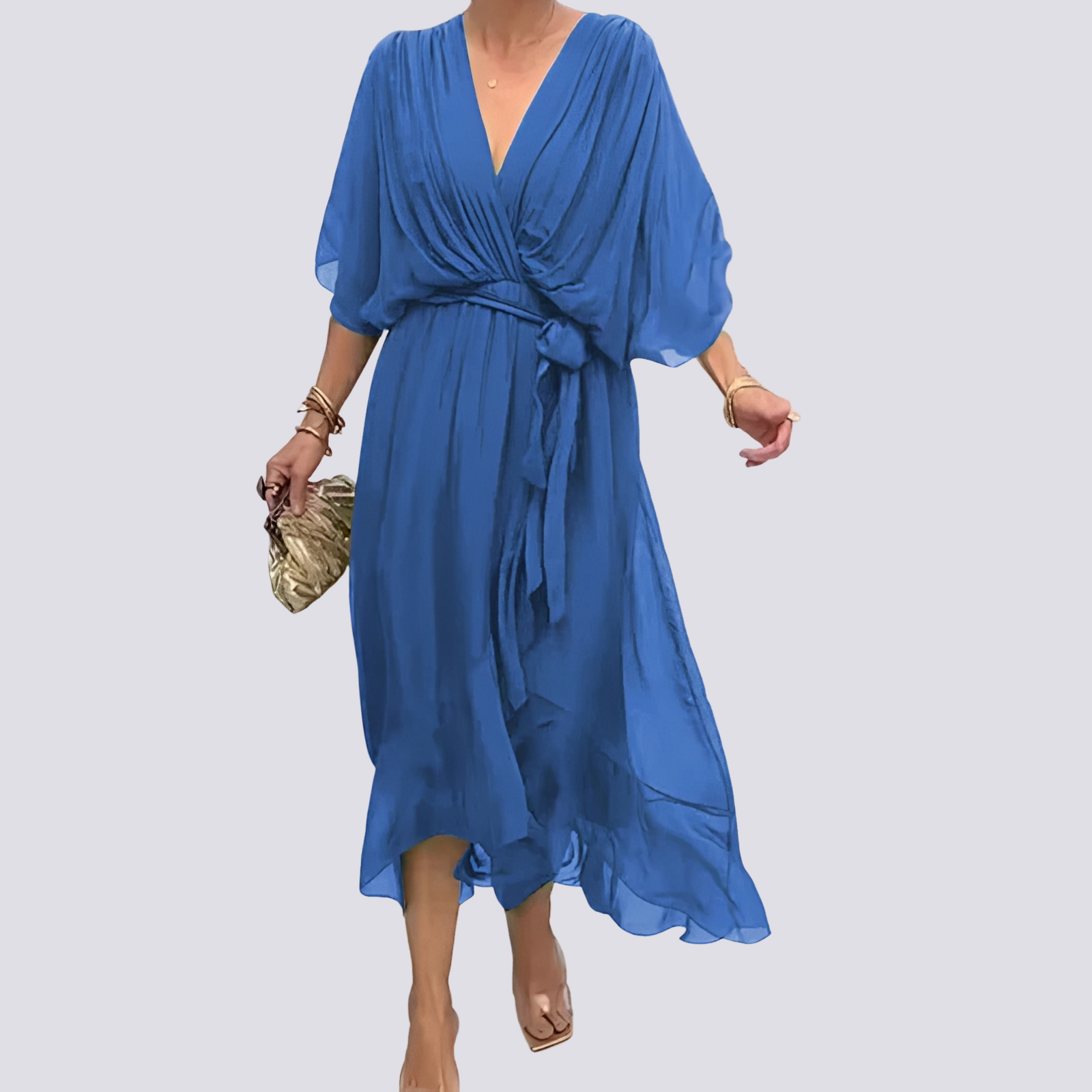 Jane - Unregelmäßiges Kleid mit V-Ausschnitt