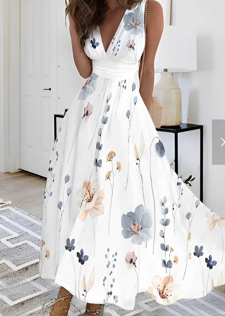 Kathryn - Stilvolles Maxikleid mit Blumenmuster für Damen