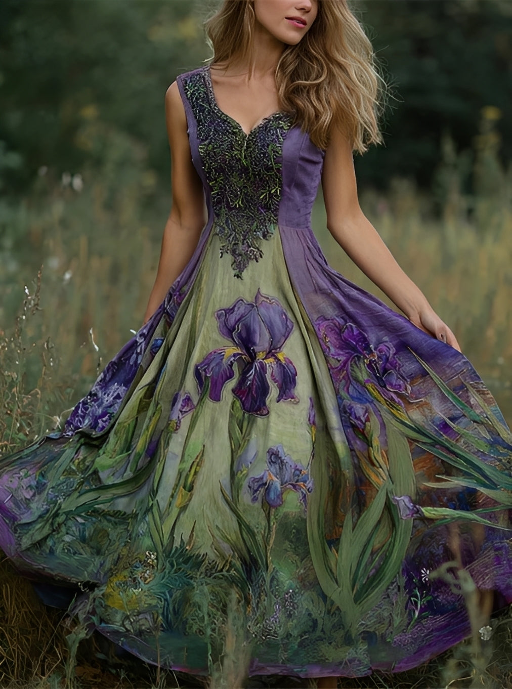 Erica - Stilvolles Maxikleid mit Blumenmuster für Damen