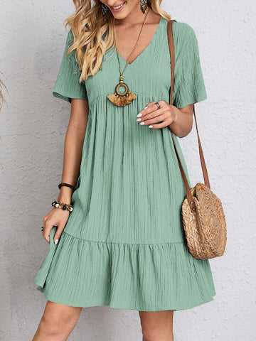 Rosie - Klassisches V-Ausschnitt Kleid