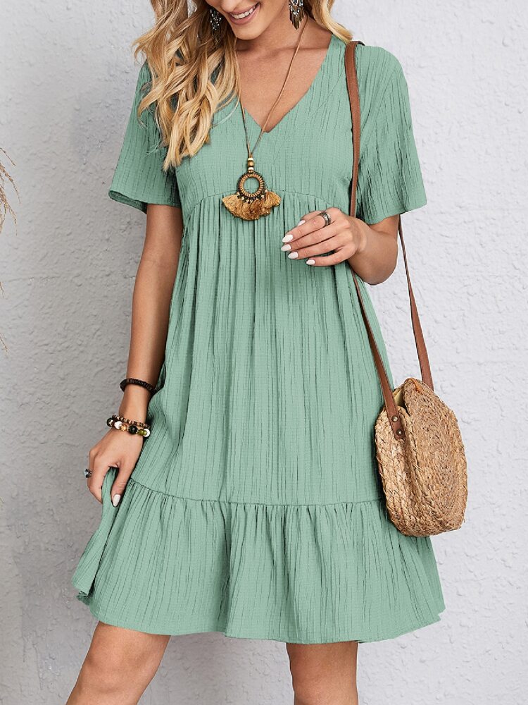 Rosie - Klassisches V-Ausschnitt Kleid