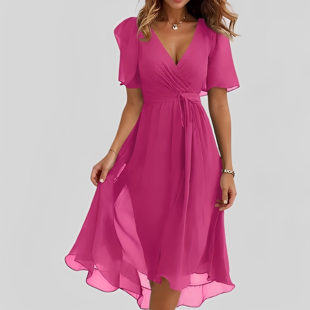 Emelia - Blumiges Chiffonkleid