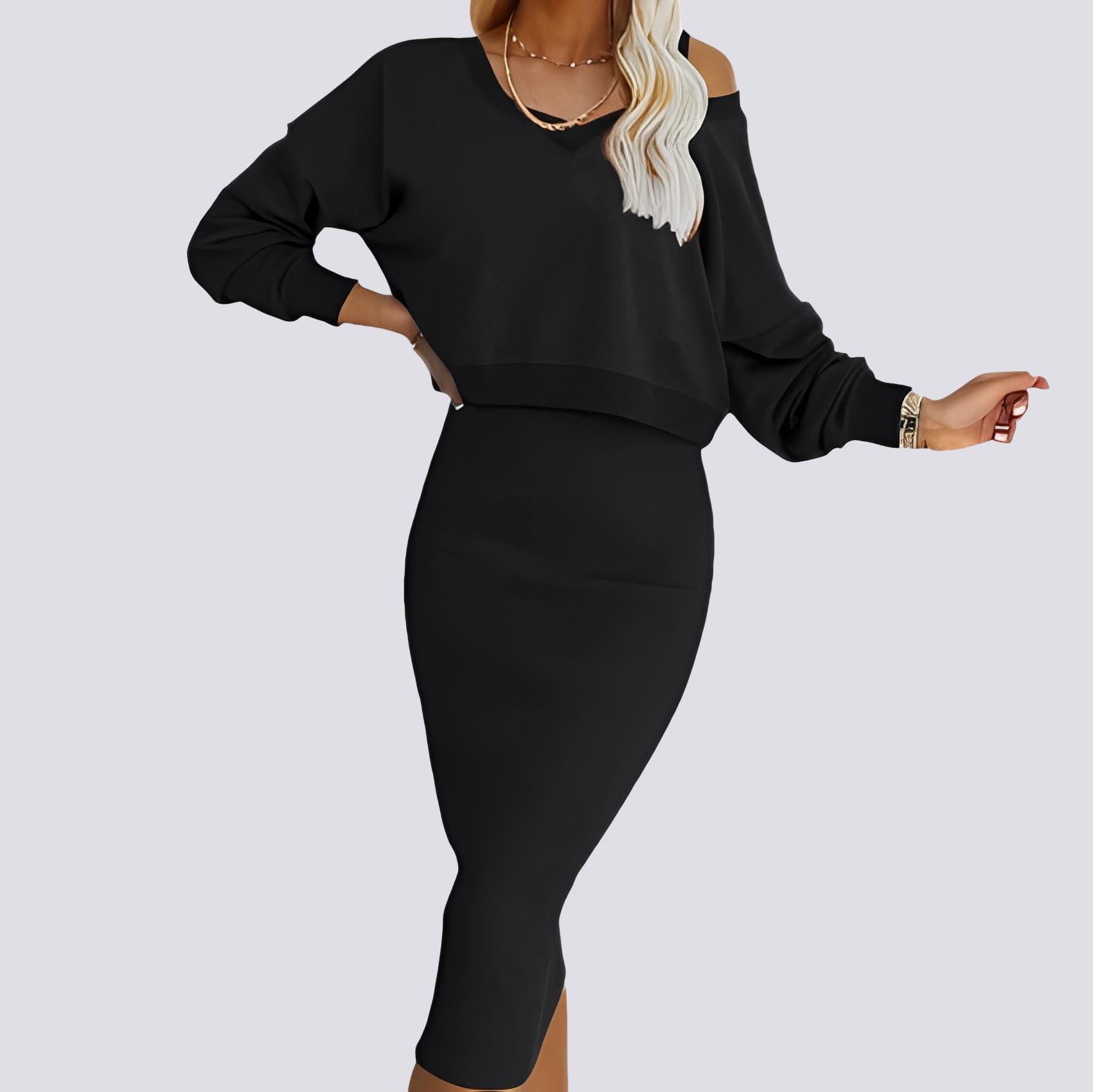 Elsie - Stilvolles Zweiteiliges Kleid-Set