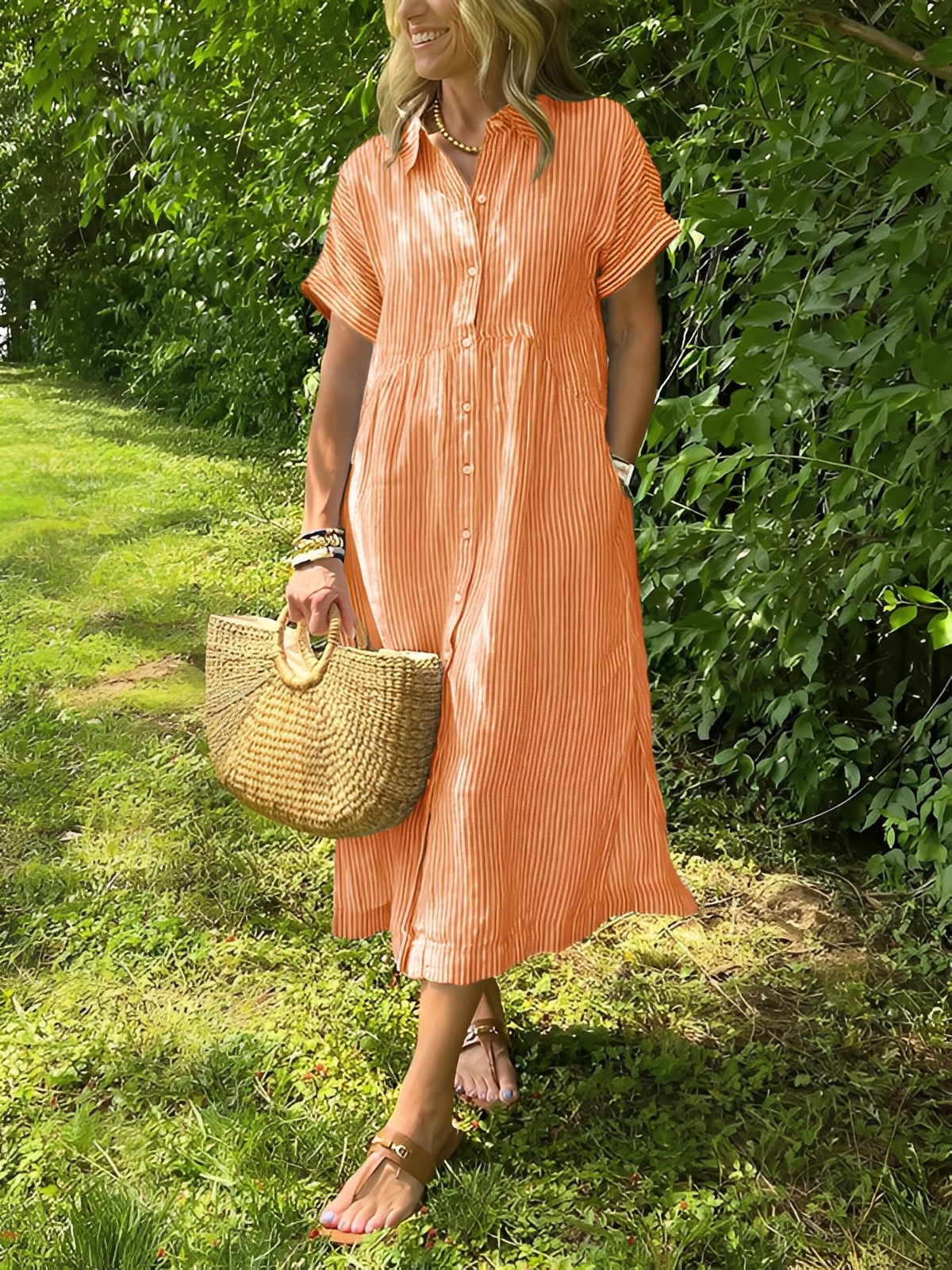 Alana - Lässiges gestreiftes Hemdkleid für Damen