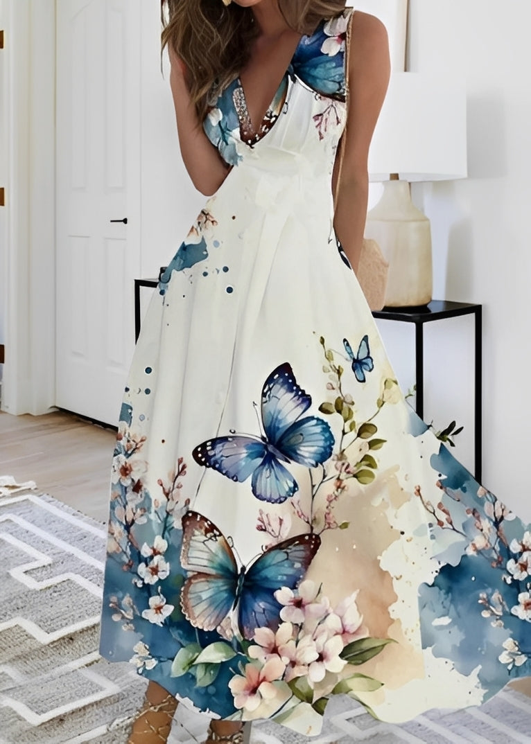 Kathryn - Stilvolles Maxikleid mit Blumenmuster für Damen