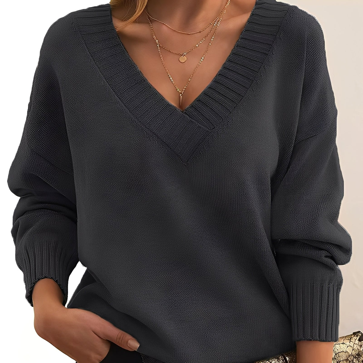 Elexa - Angenehmer V-Ausschnitt-Pullover