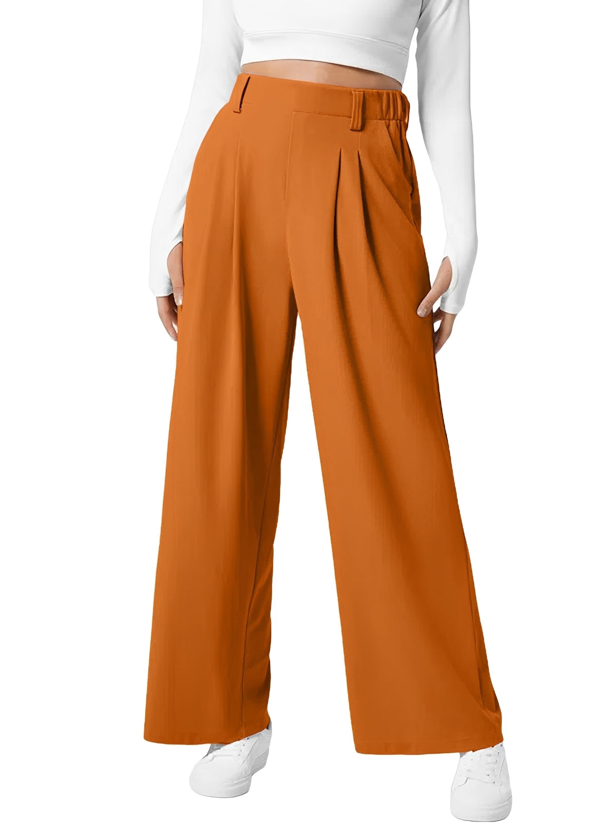 Kyla - High Waist Weitbeinige Elastische Hose