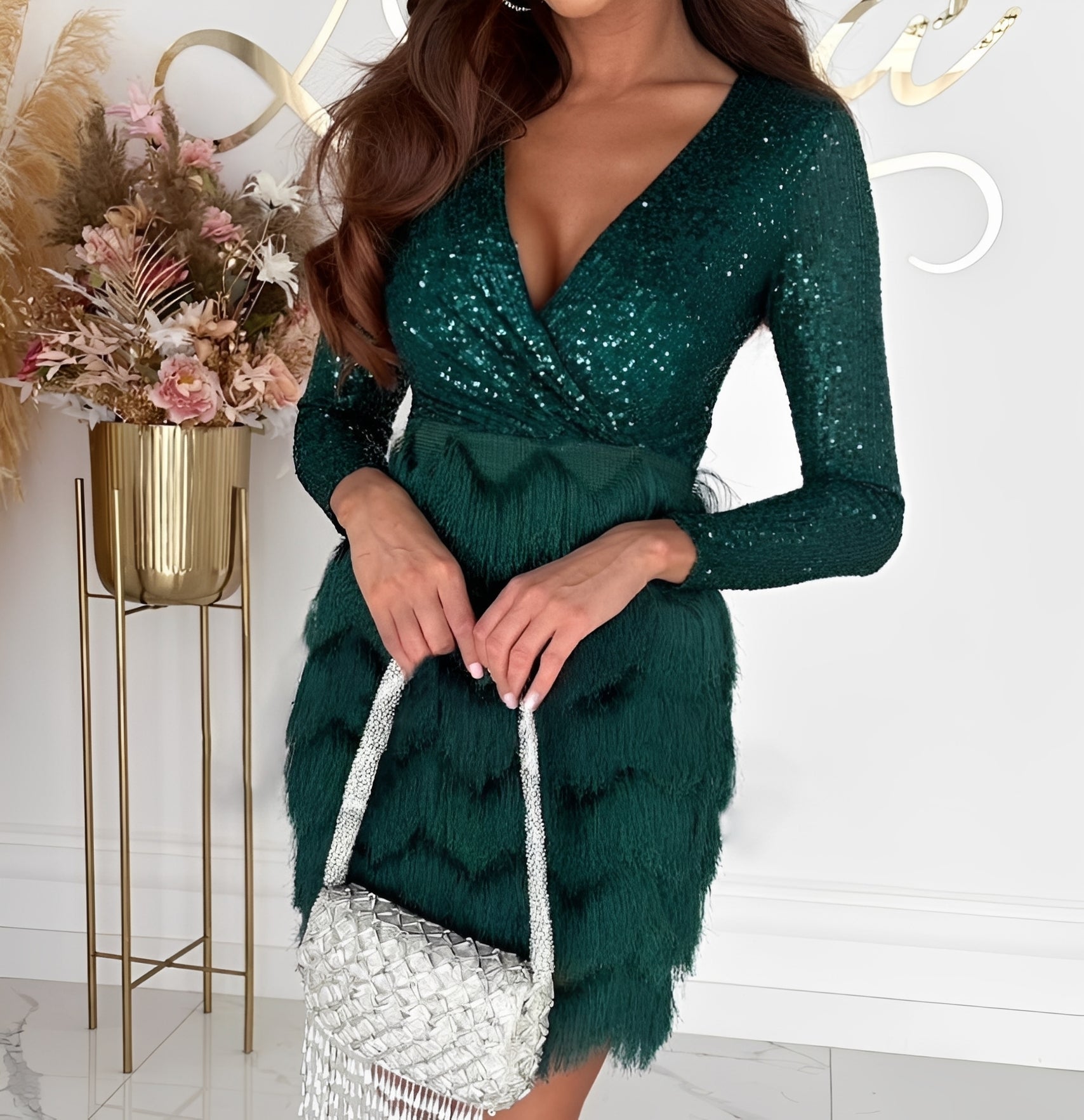 Isabelle - Stilvolles Glitzer-Minikleid