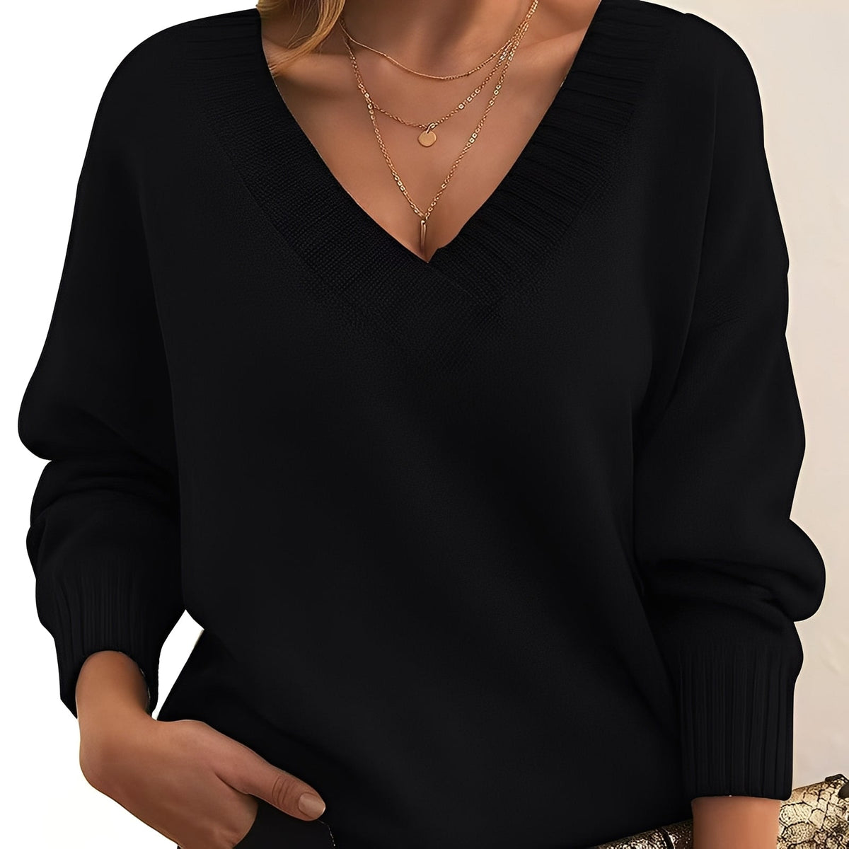 Elexa - Angenehmer V-Ausschnitt-Pullover