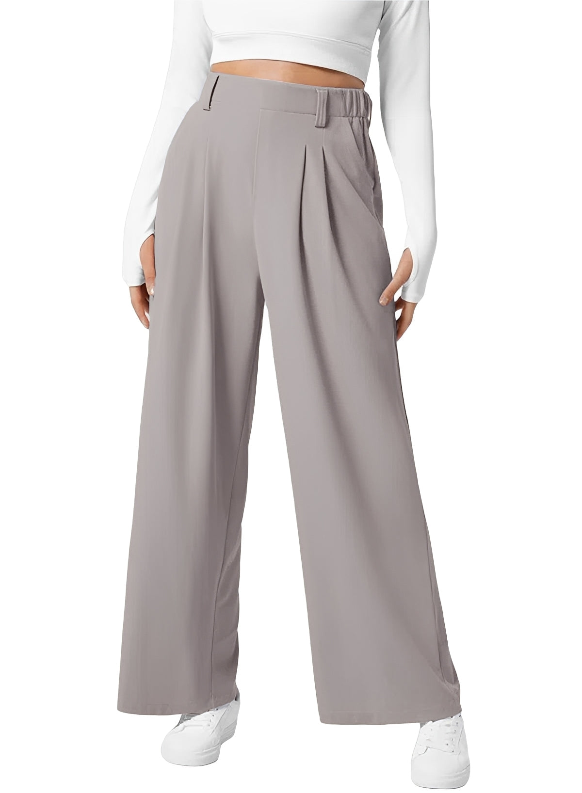Kyla - High Waist Weitbeinige Elastische Hose