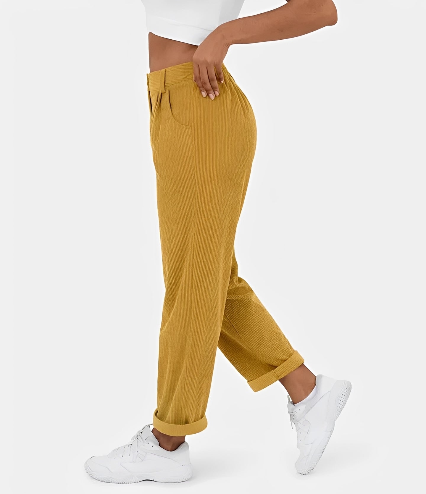 Liana - Lässige Hochtaillierte Cordhose