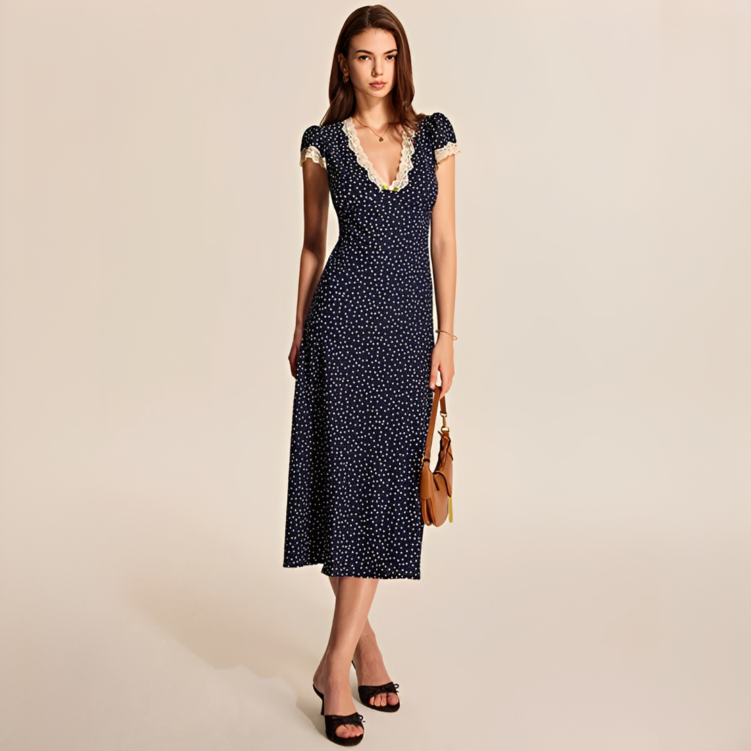 Janette - Modernes Kleid mit Spitzen-Elementen