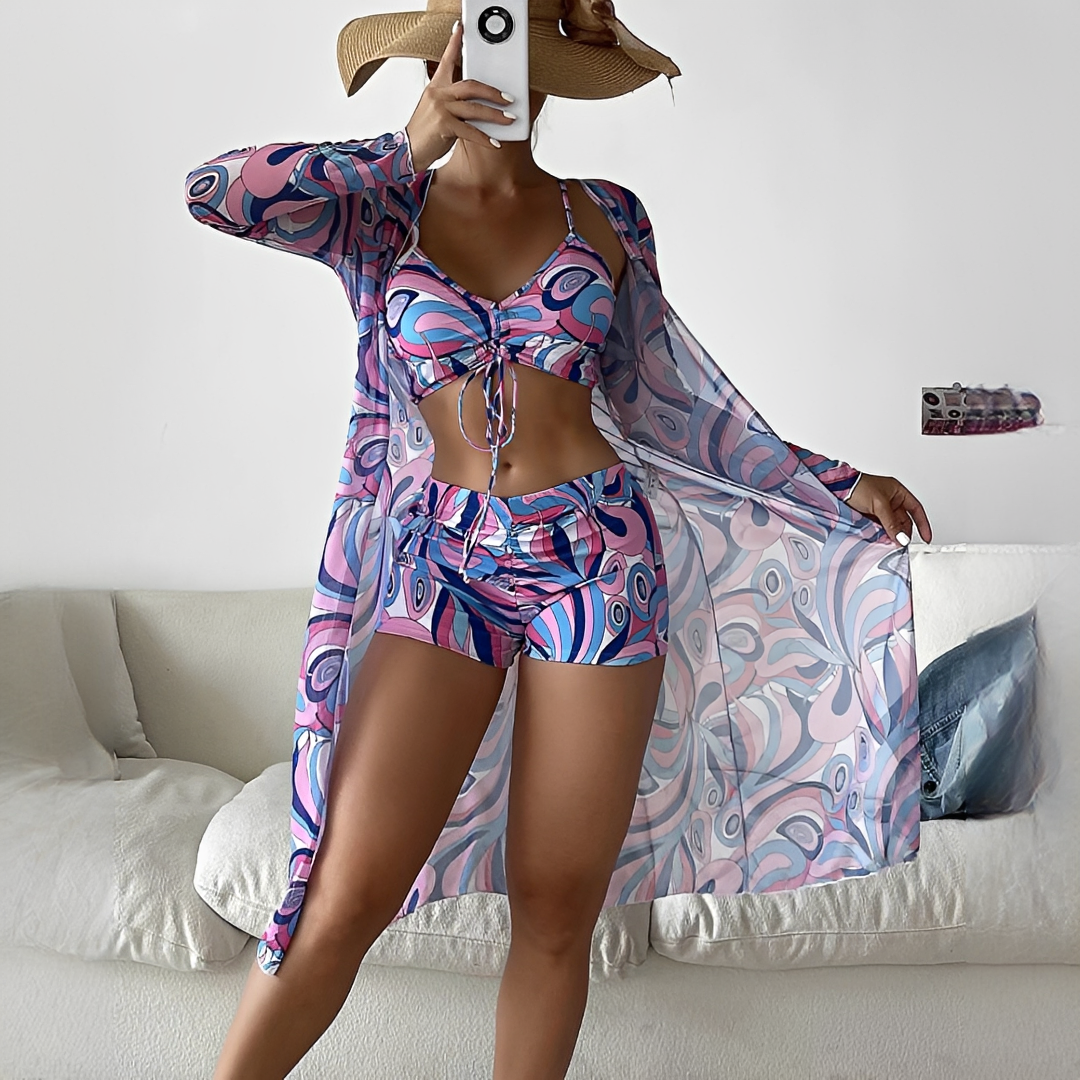 Elza - Trendiges dreiteiliges Bikini-Set