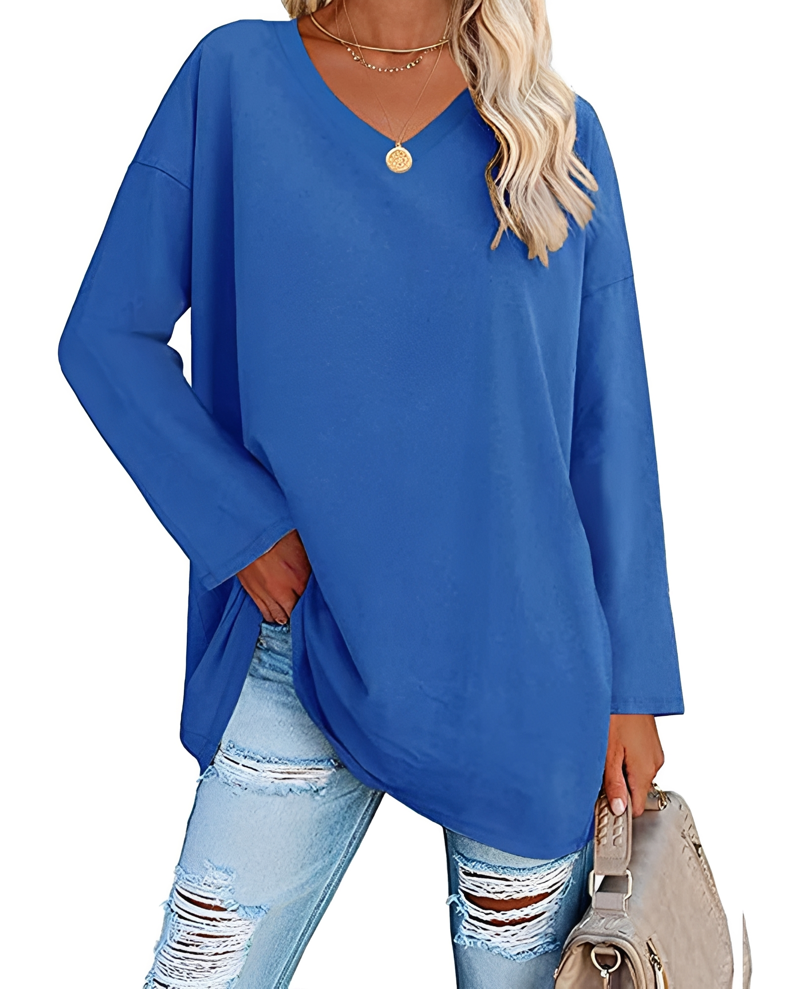 Kendra - Elegantes V-Neck-Shirt mit lockerer Passform